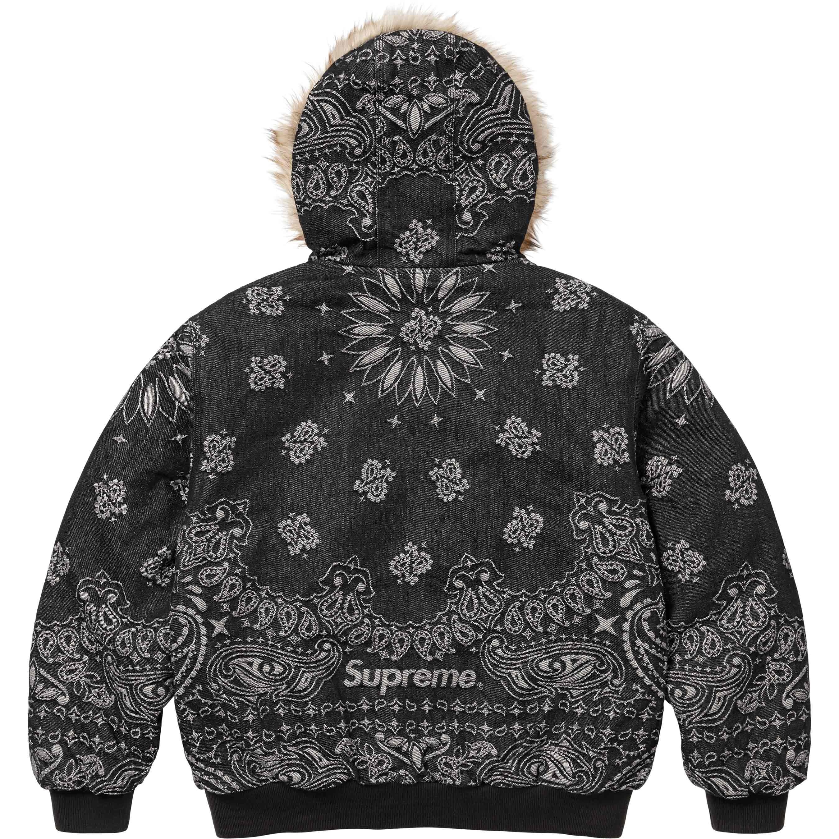 Bandana Jacquard Denim Hooded Work Jacket view 11